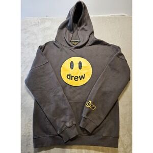Drew House Smiley Face Hoodie XL Brown Logo Made USA Streetwear Justin Bieber